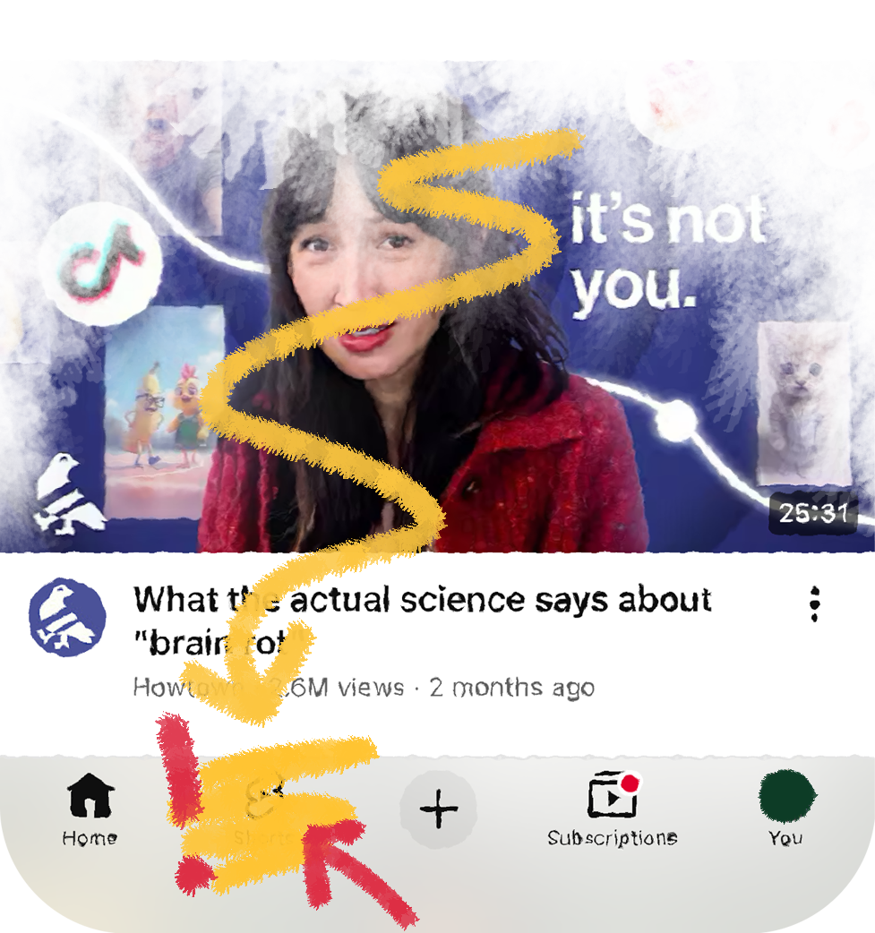 YouTube with Shorts crossed out